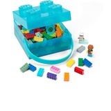 Room Copenhagen LEGO Box mit Griff , Aufbewahrungsbox hellblau/transparent