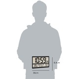 TFA Digitale XL-Funkuhr mit Raumklima, Wecker schwarz, 36cm breit