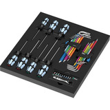 Wera 9760 Schaumstoffeinlage Stainless Set 1, Schraubendreher schwarz/mehrfarbig, 36-teilig, für Tool Rebel Werkstattwagen