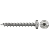 fischer Spanplattenschraube PowerFast II 5,0x30 Halbrundkopf TX 200 Stück, mit Vollgewinde, Edelstahl A2
