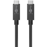 goobay USB 3.2 Gen 2 Kabel, USB-C Stecker > USB-C Stecker schwarz, 0,5 Meter, PD, Laden mit bis zu 100 Watt