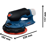 Bosch Akku-Exzenterschleifer GEX 12V-150-3 Professional solo, 12Volt blau/schwarz, ohne Akku und Ladegerät, in L-BOXX