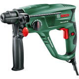 Bosch Heimwerken & Garten Bohrhammer PBH 2100 RE + 4 tlg. Zubehörset grün/schwarz, 550 Watt, Koffer, Tiefenanschlag, Bohrerset, Zusatzhandgriff