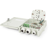 Digitus FTTH/FTTB-Anschlussgehäuse - bestückt, OS2 12 Fasern, Spleißbox grau, LC/APC