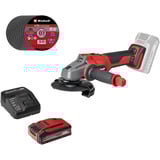 EINHELL Professional Akku-Winkelschleifer AXXIO 18/125, 18Volt rot/schwarz, Li-Ion Plus Akku 4,0Ah