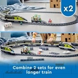 LEGO 60337 City Personen-Schnellzug, Konstruktionsspielzeug Set mit ferngesteuertem Zug mit Scheinwerfern, 2 Wagen und 24 Schienen-Elementen