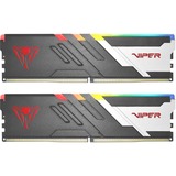 Patriot DIMM 32 GB DDR5-6200 (2x 16 GB) Dual-Kit, Arbeitsspeicher schwarz/weiß, PVVR532G620C40K, Viper Venom RGB, INTEL XMP