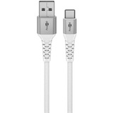 goobay Supersoftes USB 2.0 Textilkabel, USB-A Stecker > USB-C Stecker weiß, 2 Meter