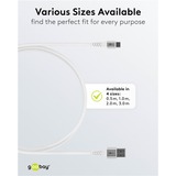 goobay Supersoftes USB 2.0 Textilkabel, USB-A Stecker > USB-C Stecker weiß, 2 Meter