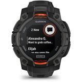 Garmin Instinct 3 Solar - 45 mm, Smartwatch Kohle/ Schwarz, Silikon-Armband