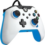 PDP Wired Controller - Ion White, Gamepad weiß/neon-blau, für Xbox Series X|S, Xbox One, PC