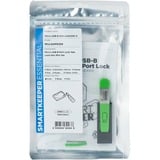 SMARTKEEPER ESSENTIAL Micro USB-B Port Lock (MUL04) + Lock Key Mini (U04), Einsteckschloss Farbcode Grün, 4 Stück + 1 Schlüssel