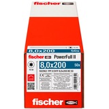 fischer Holzbauschraube PowerFull II 8,0x200 ZK TX VG 50 Stück, Vollgewinde, verzinkt