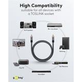 goobay Plus Toslink-Kabel schwarz/silber, 2 Meter