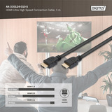Digitus HDMI Ultra High Speed Anschlusskabel, mit Ethernet, UHD 8K schwarz, 1 Meter