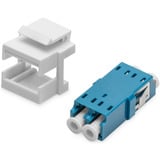 Digitus LWL Kupplung, Duplex, LC > LC Buchse, Singlemode OS2 blau, inkl. Keystone-Rahmen