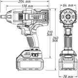 Hazet Akku-Schlagschrauber 9212-010, 18Volt, Vierkant 1/2", 700 Nm blau/schwarz, ohne Akku und Ladegerät