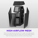 NZXT H6 RGB+ ( 2026 ) All Black, Tower-Gehäuse schwarz, Tempered Glass x 2