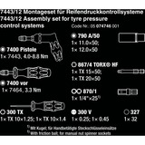 Wera 7443/12 Montageset für Reifendruckkontrollsysteme, Schraubendreher schwarz/grün, 12-teilig, mit Rapidaptor Schnellwechselfutter