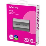 ADATA SD810 2 TB, Externe SSD silber, USB-C 3.2 Gen 2x2 (20 Gbit/s)
