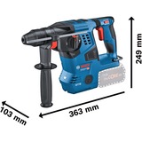 Bosch Professional Akku-Bohrhammer GBH 18V-28 C Professional solo, 18Volt blau/schwarz, ohne Akku und Ladegerät, mit Bluetooth, in L-BOXX