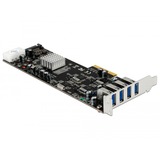 DeLOCK PCIe x4 auf 4x ext. USB 3.2 Gen 1 Quad Channel, USB-Controller 4-pin-Stromanschluss