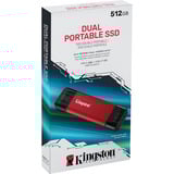 Kingston Dual Portable 512 GB, Externe SSD rot/schwarz