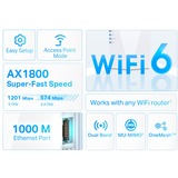 TP-Link RE600X Wi-Fi 6, Repeater weiß, OneMesh, Access Point-Modus