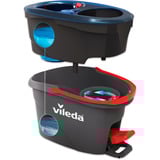 Vileda H2PrO Spin Mop Set, Bodenwischer schwarz/rot, mit Zweitanksystem und Teleskopstiel