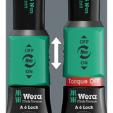 Wera Drehmomentschlüssel mit Umschaltknarre Click-Torque Lock A 6 schwarz/grün, Abtrieb 1/4" Bitaufnahme, 2,5 bis 25Nm