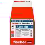 fischer Holzbauschraube PowerFast II 8,0x160 Tellerkopf TX 50 Stück, Teilgewinde, verzinkt