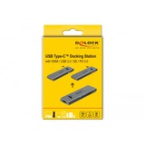 DeLOCK Dual USB Type-C mit HDMI / USB 3.2 / SD / PD 3.0, Dockingstation grau