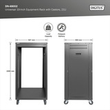 Digitus Universal 19-Zoll Equipment Rack mit Rollen, Rack, Server-Gehäuse schwarz, 21 Höheneinheiten