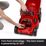 EINHELL Power X-Change Akku-Rasenmäher RASARRO 36/36, 36Volt (2x18V) rot/schwarz, 2x Li-Ionen Akku Plus 3,0Ah