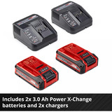 EINHELL Power X-Change Akku-Rasenmäher RASARRO 36/36, 36Volt (2x18V) rot/schwarz, 2x Li-Ionen Akku Plus 3,0Ah