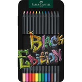 Faber-Castell Buntstifte Black Edition 12er, Set schwarz, Metalletui