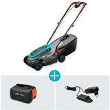 GARDENA Akku-Rasenmäher PowerMax 32/18V P4A Ready-To-Use Set, 18Volt schwarz/grau, Li-Ion Akku 4,0Ah, POWER FOR ALL ALLIANCE