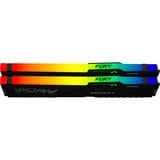Kingston FURY DIMM 32 GB DDR5-5600 (2x 16 GB) Dual-Kit, Arbeitsspeicher schwarz, KF556C40BBAK2-32, Fury Beast RGB, INTEL XMP