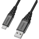 Otterbox USB 2.0 Kabel, USB-A Stecker > USB-C Stecker schwarz, 3 Meter, PD, gesleevt