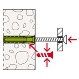 fischer Spreizdübel SX Plus Green 8x40 S K grün, 10 Stück, mit Schraube