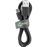 goobay USB 2.0 Kabel, USB-A Stecker > Micro-USB Stecker schwarz, 1 Meter