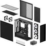 ARCTIC Xtender Mirrow Black Design, Tower-Gehäuse schwarz, Tempered Glass x 2 (verspiegelt)