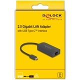 DeLOCK USB Typ-A Adapter zu 2,5 Gigabit, LAN-Adapter schwarz