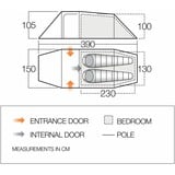 Vango Tunnelzelt F10 Xenon UL 2 Plus grün, mit großem Vorraum für Gepäck