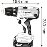 Bosch Akku-Bohrschrauber GSR 18V-21 Professional, 18Volt blau/schwarz, 2x Li-Ionen Akku 2,0Ah, in L-BOXX