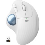 Logitech ERGO M575 Wireless Trackball Maus weiß/grau, ergonomisches Design, für Windows, PC & Mac mit Bluetooth- & USB-Funktion