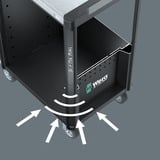 Wera 9705 Tool Rebel Werkstattwagen Stainless 1, mit Bestückung, Werkzeugwagen schwarz/silber, 177-teilig, im exklusiven Tool Rebel Design
