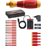 Wiha E-Schraubendreher speedE EU Set 3, 25-teilig, Schrauber rot/gelb, 2x Akku, in L-Boxx mini