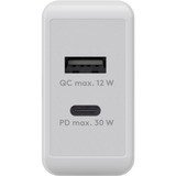 goobay USB-C PD Dual-Schnellladegerät 30 Watt weiß, 1x USB-A, 1x USB-C PD