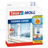 tesa tesamoll Thermo Cover, Fensterisolierfolie, Dämmung transparent, 4 Meter x 1,5 Meter